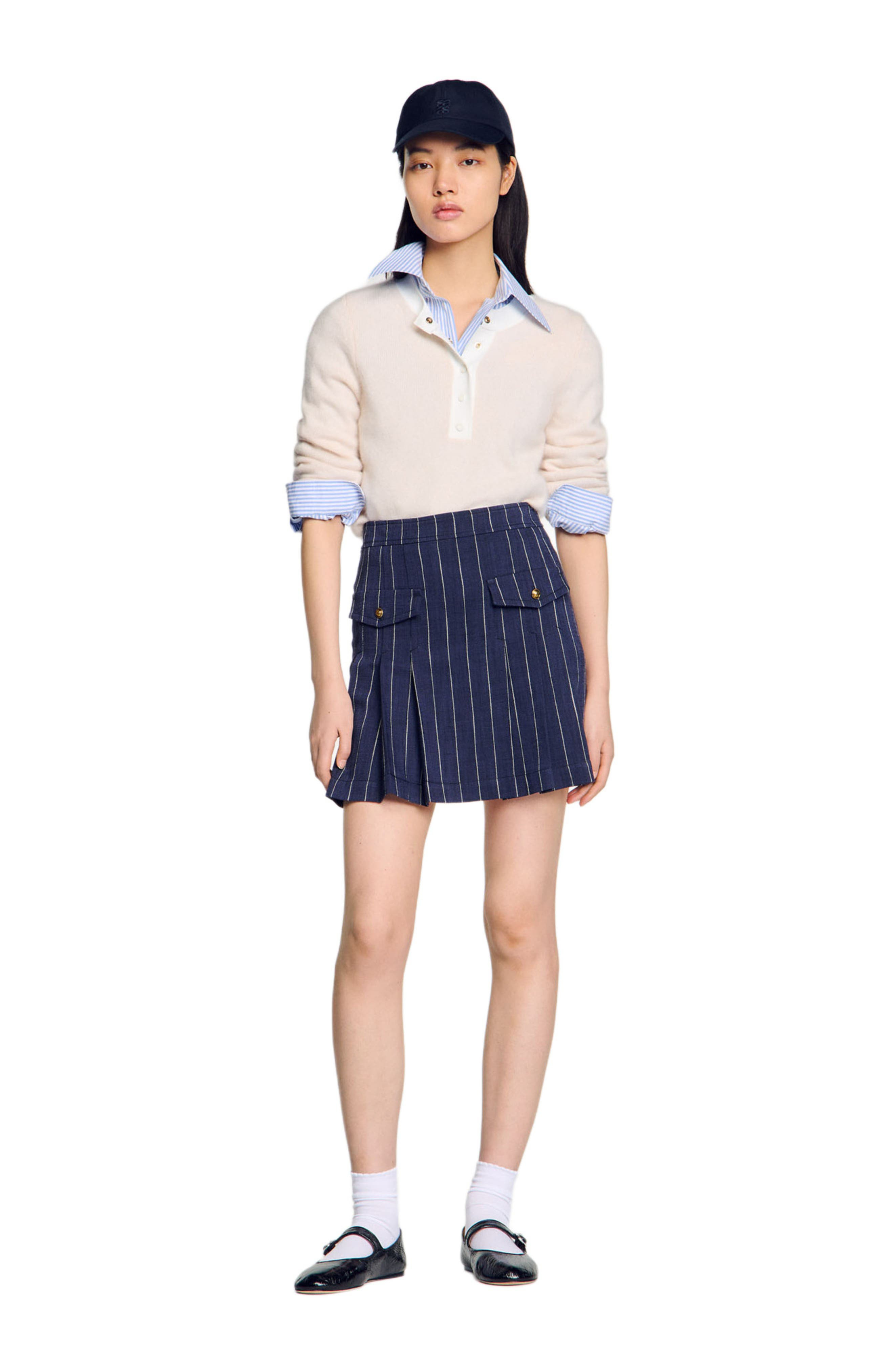 SANDRO Wool and cashmere sweater in Nude at Nordstrom - 6