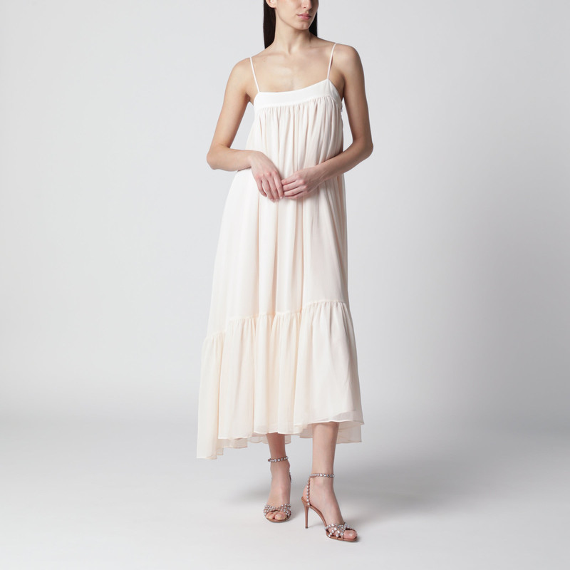 ROTATE Light pink chiffon flared dress outlook
