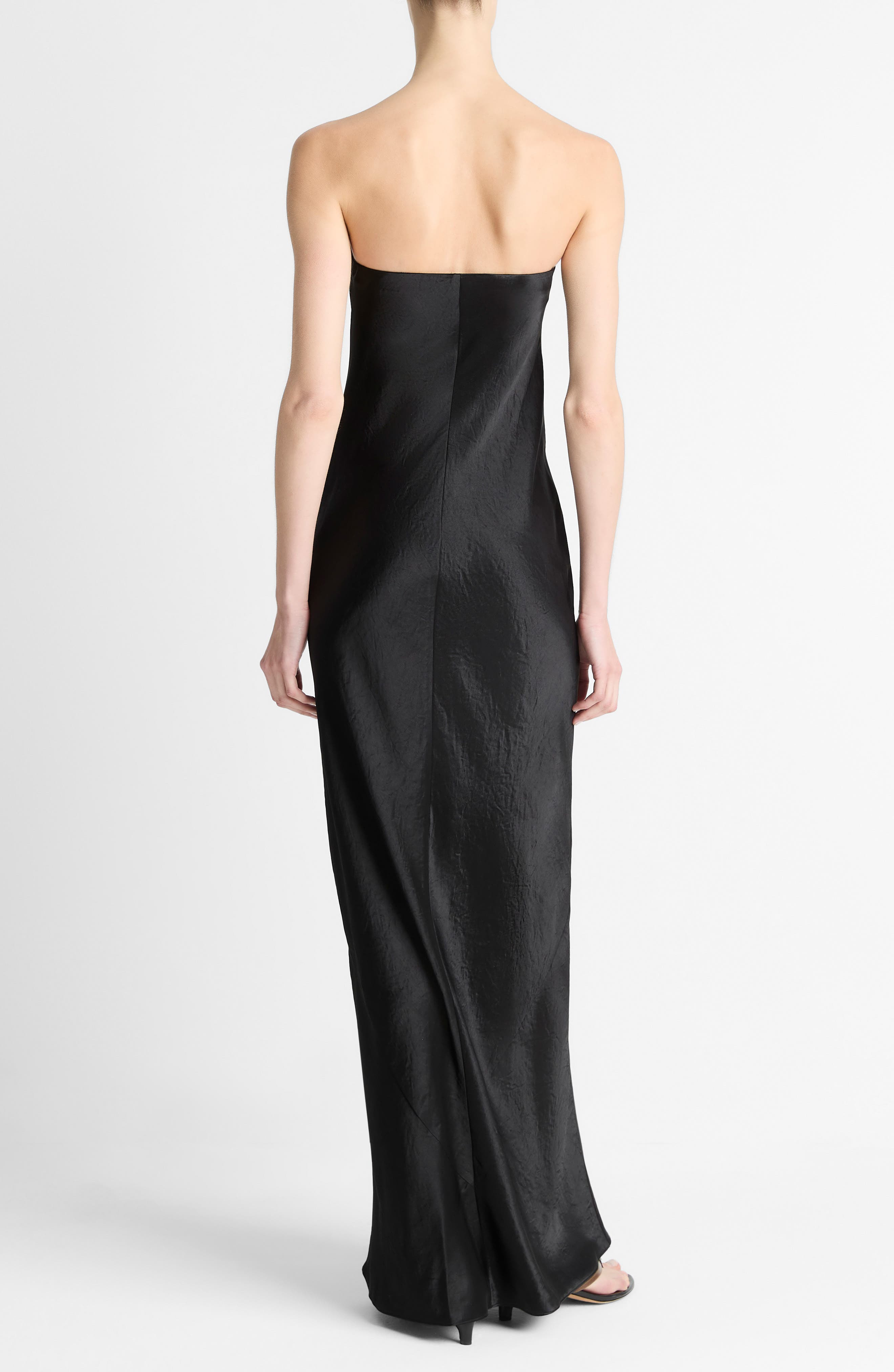 Vince Satin Strapless Gown in Black at Nordstrom - 2
