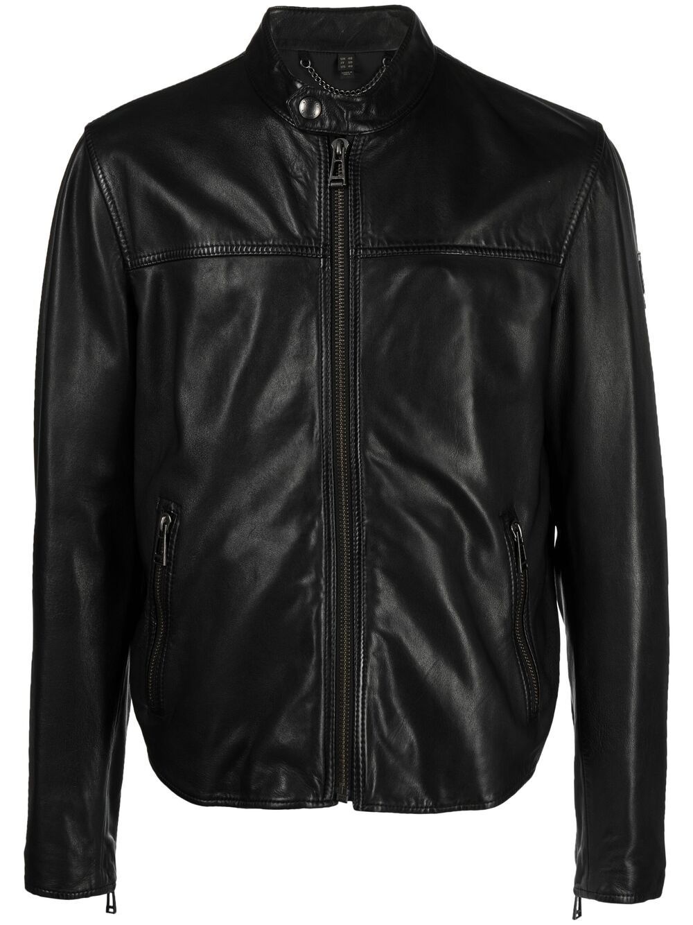 zipped biker jacket - 1