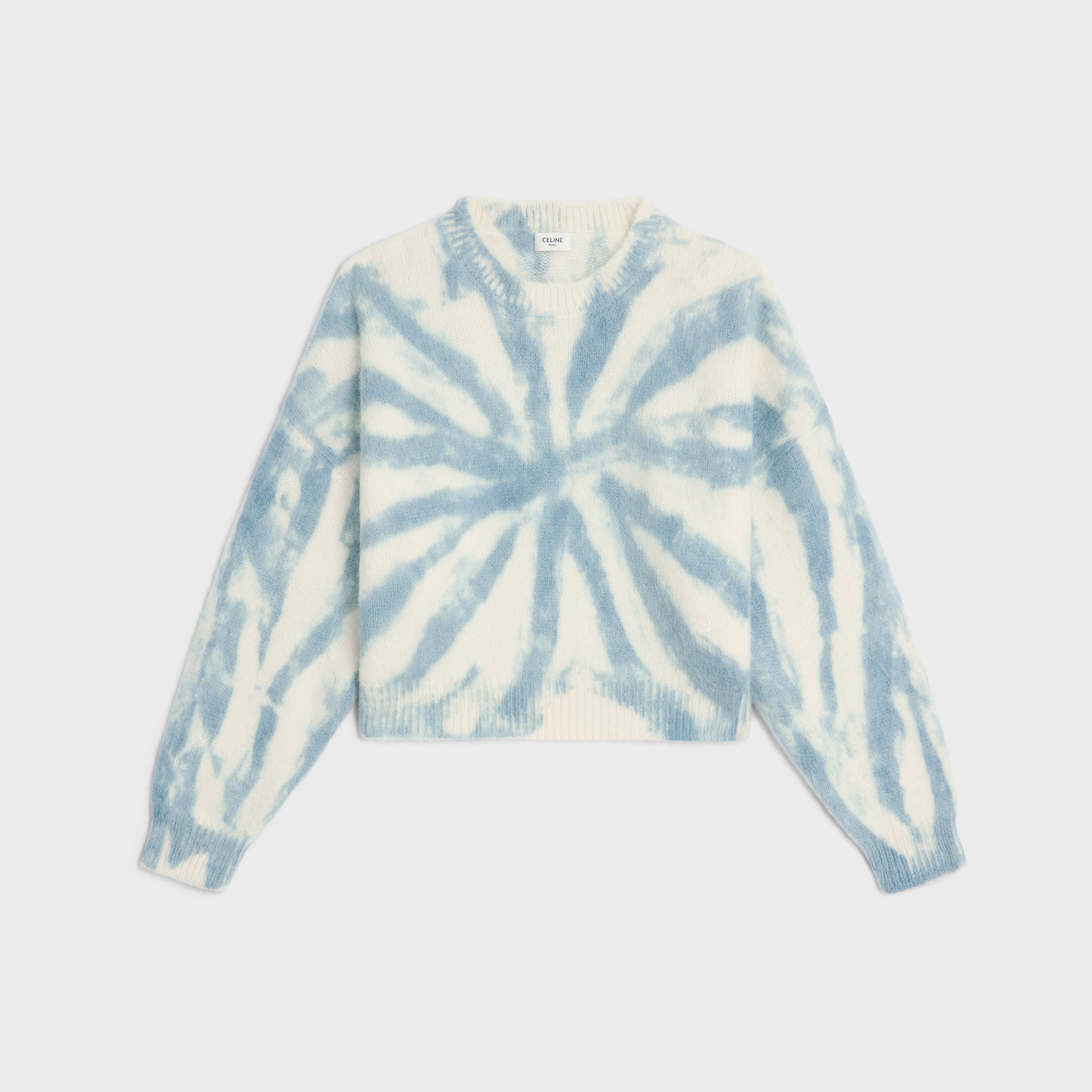 triomphe crew neck sweater in tie-dye alpaca wool - 1