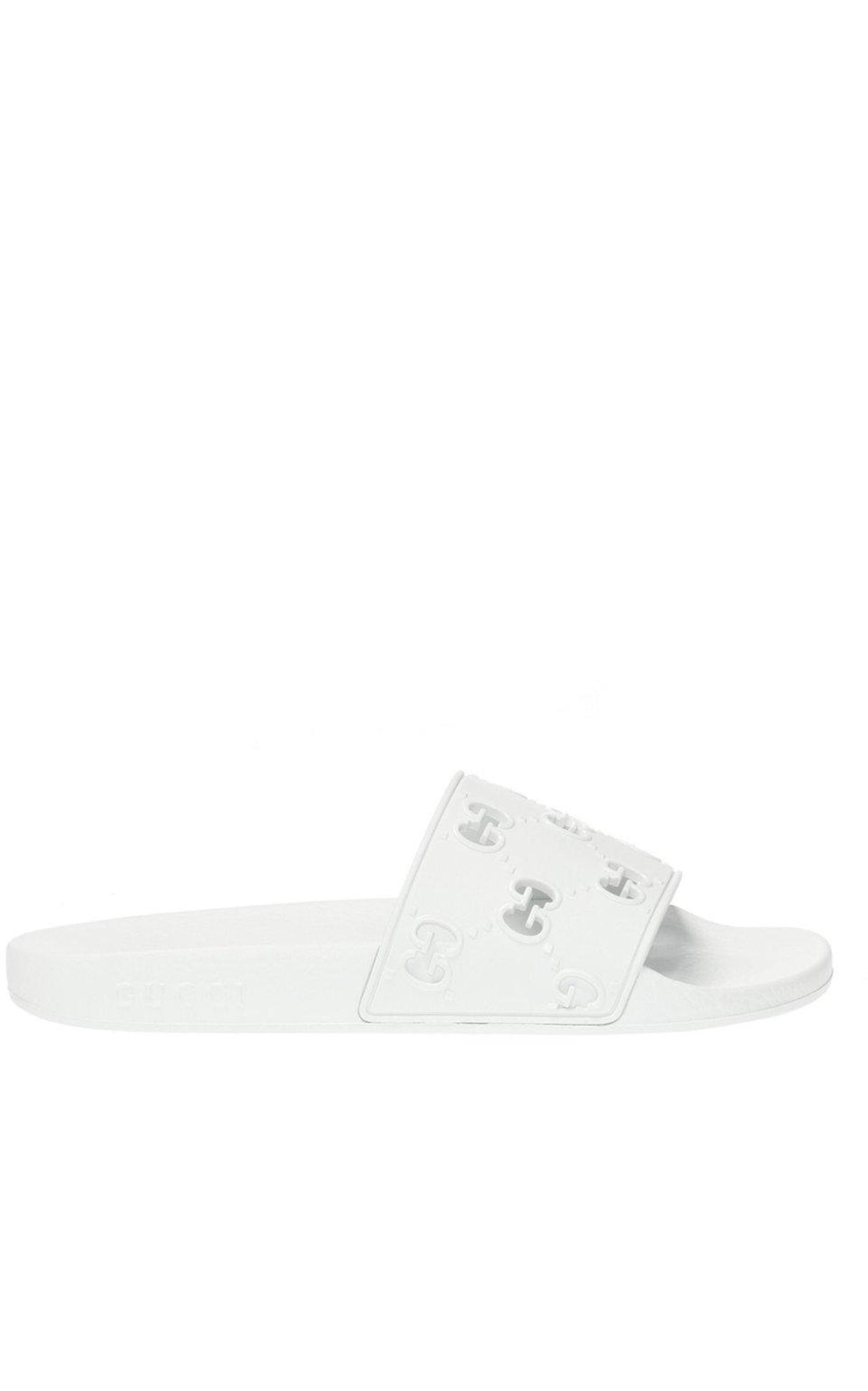 White GG Slide Sandal - 1