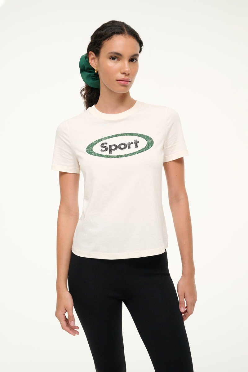 STAUD LULU SPORT TEE IVORY 1