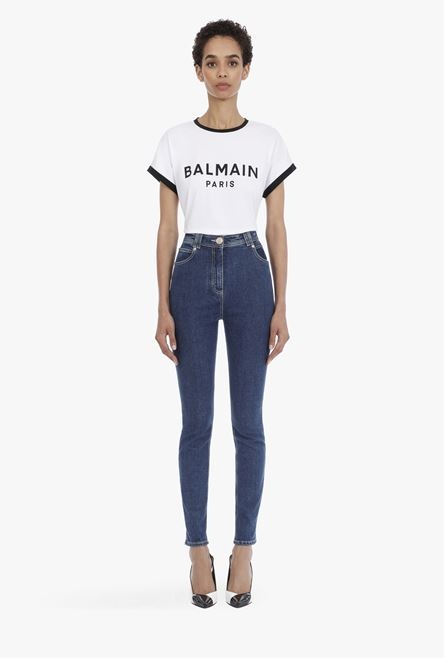 Skinny high-waisted light blue jeans - 4