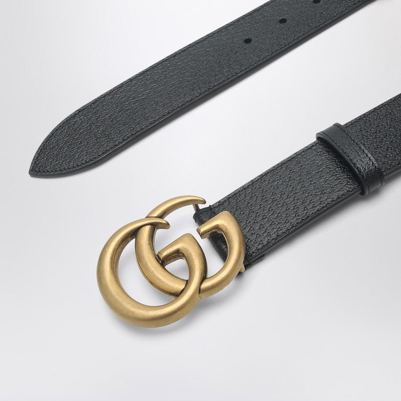 Gucci Black Belt With Double G Buckle Men - 2