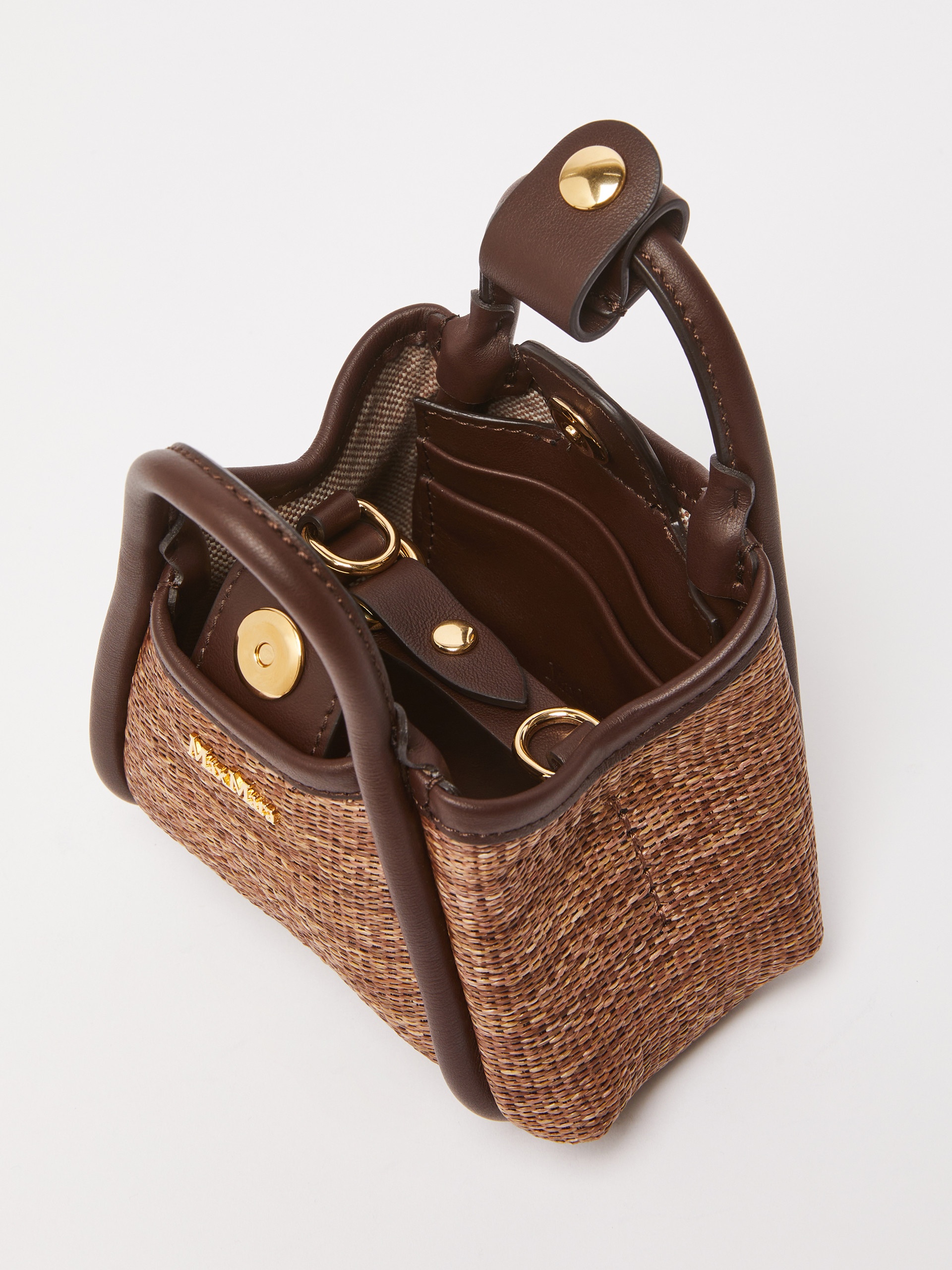 MARINESTRAWXXS Jacquard raffia-effect fabric mini Marine bag - 5