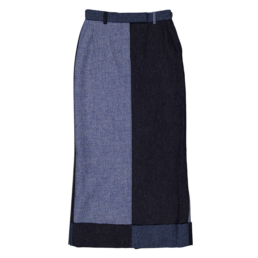 Thom Browne Ladies Navy Fun-Mix Donegal Tweed Sack Trouser Skirt - 5