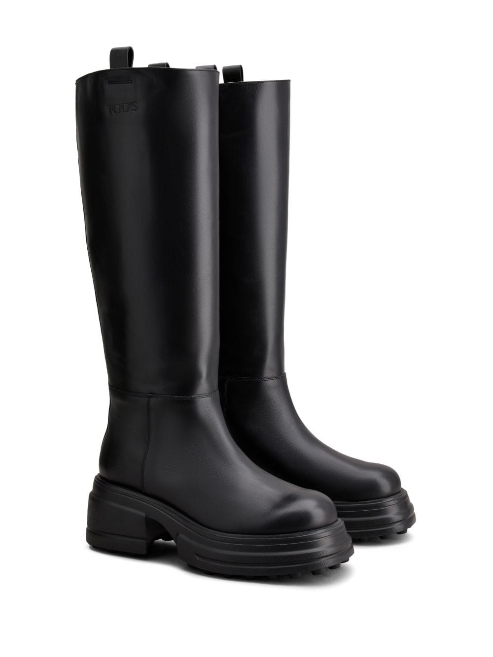 round-toe leather boots - 2