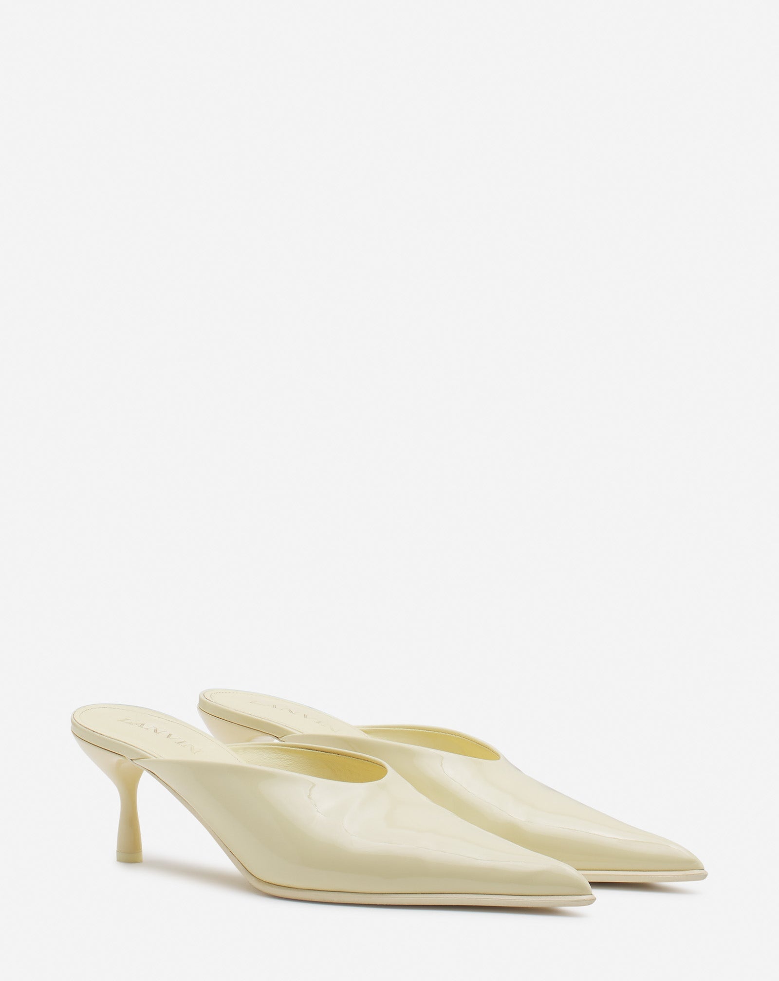 PATENT LEATHER HEELED MULES - 2