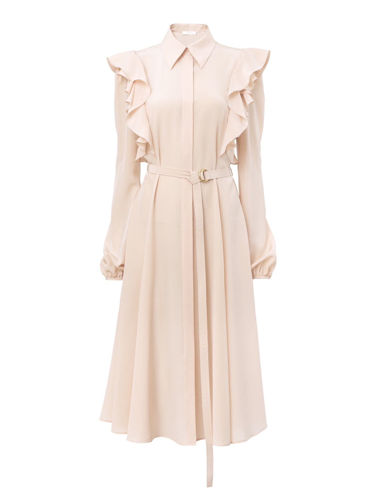 RUFFLED SHIRT DRESS - 1