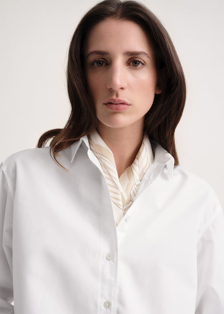 Knotted monogram silk scarf vanilla - 4