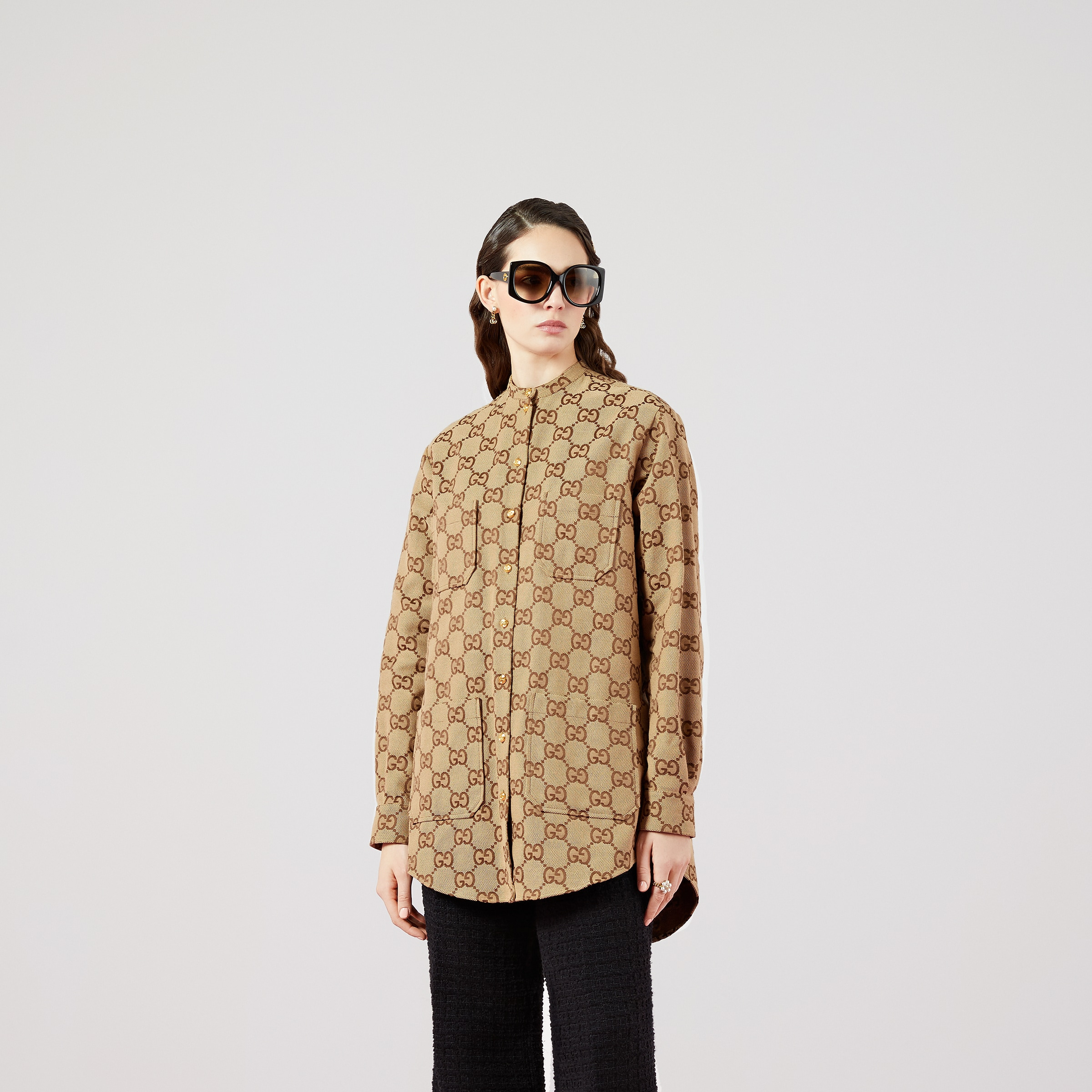 Maxi GG canvas shirt - 5