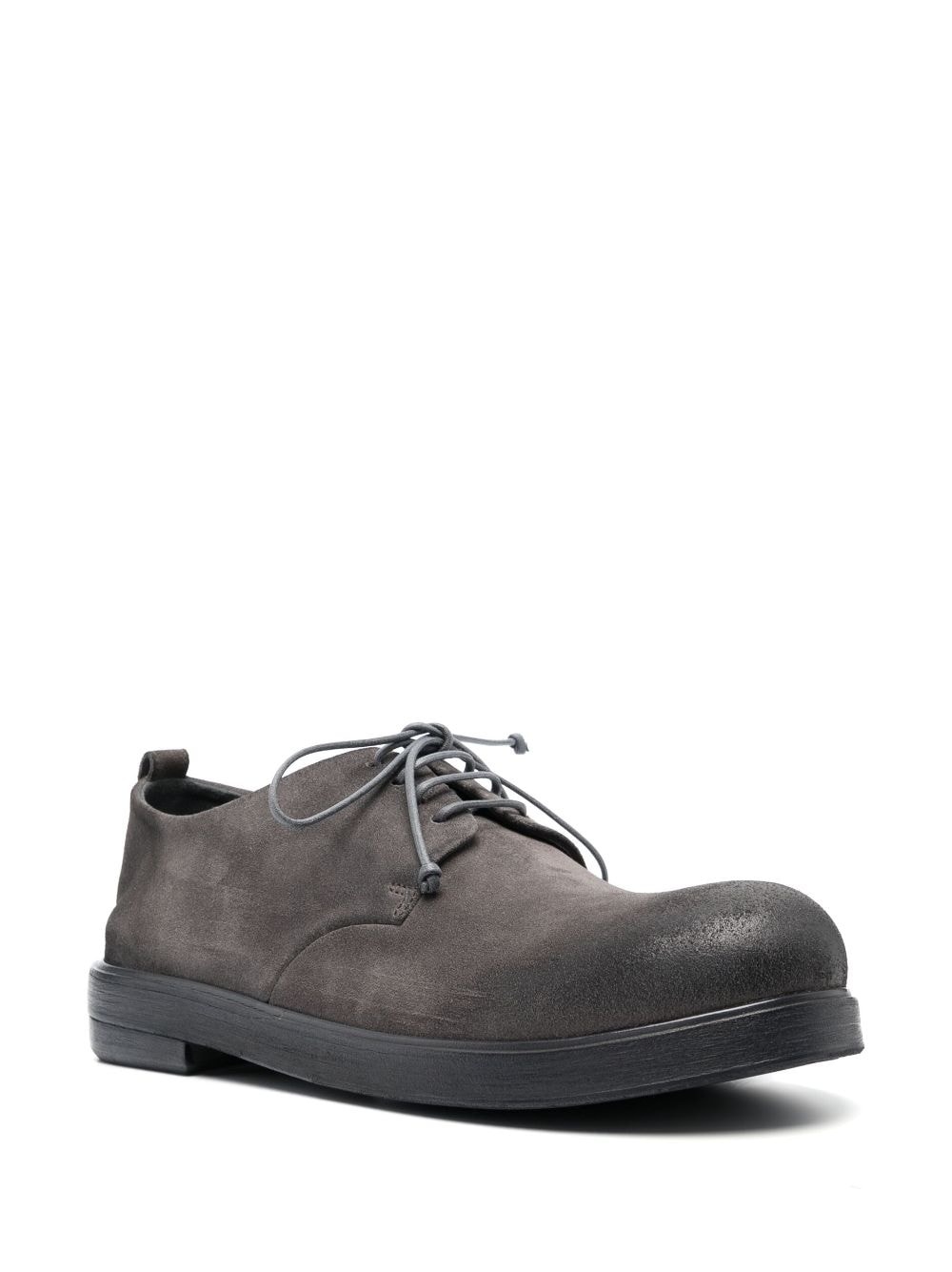 round-toe suede derby shoes - 4