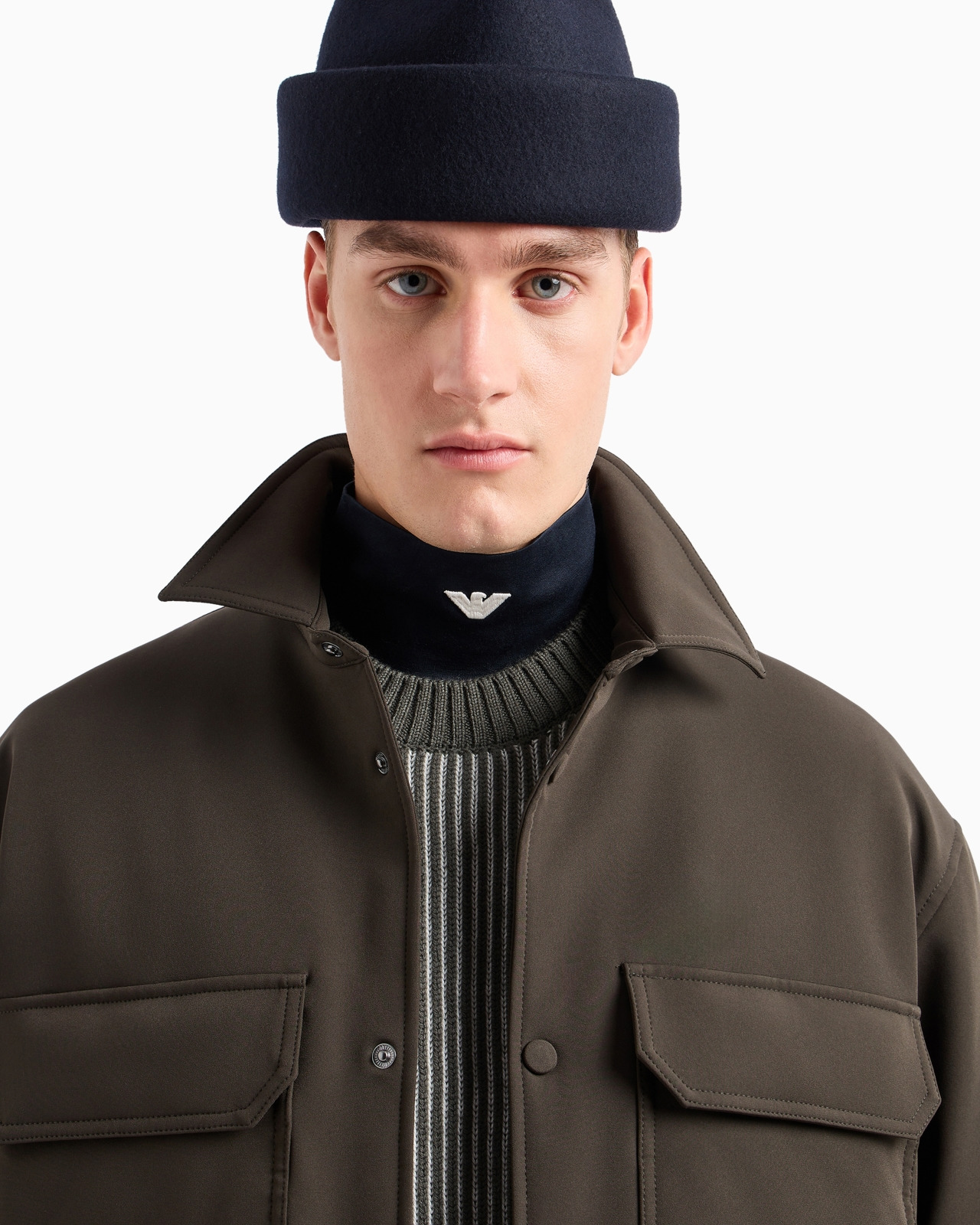 WOOL CLOTH SAILOR’S CAP WITH LOGO EMBROIDERY - 3