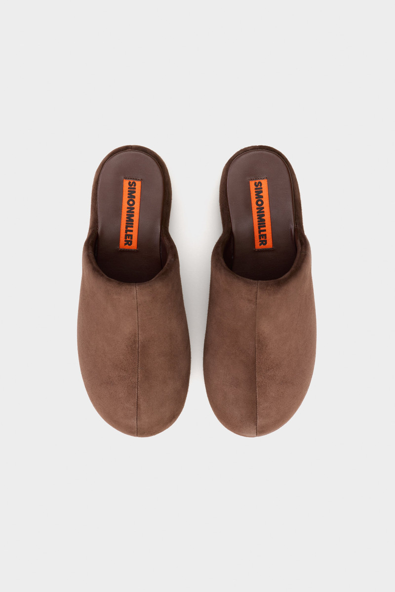 SIMONMILLER Suede Bubble Clog in Chocolate outlook