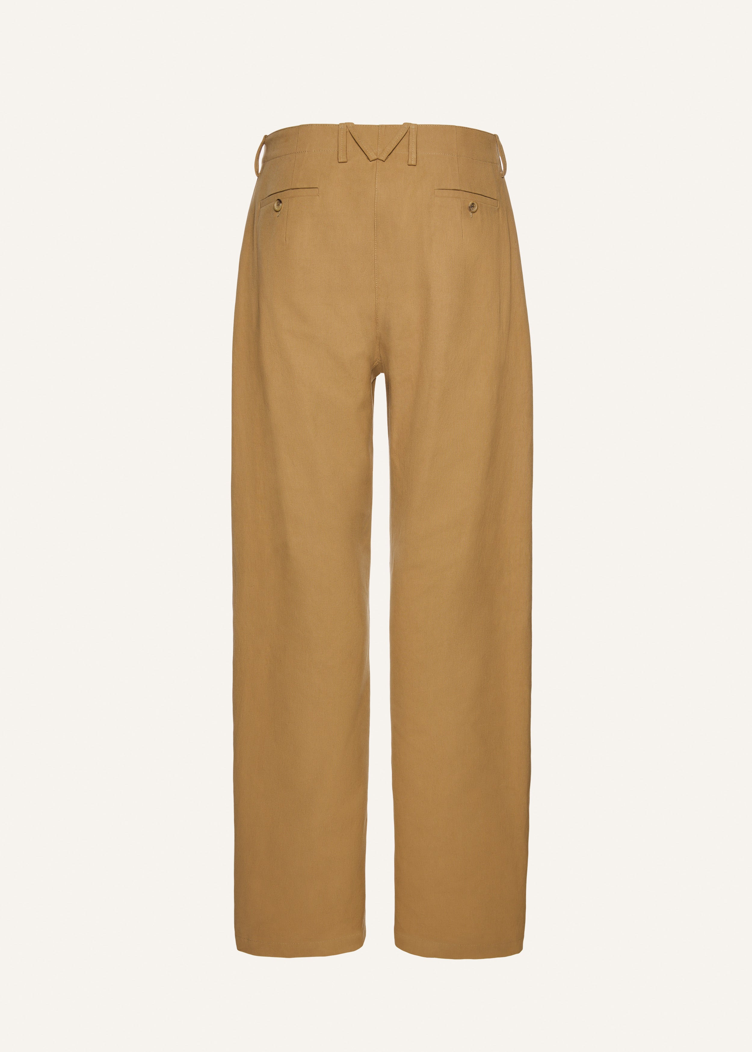 Wide-leg cotton trousers in beige - 2
