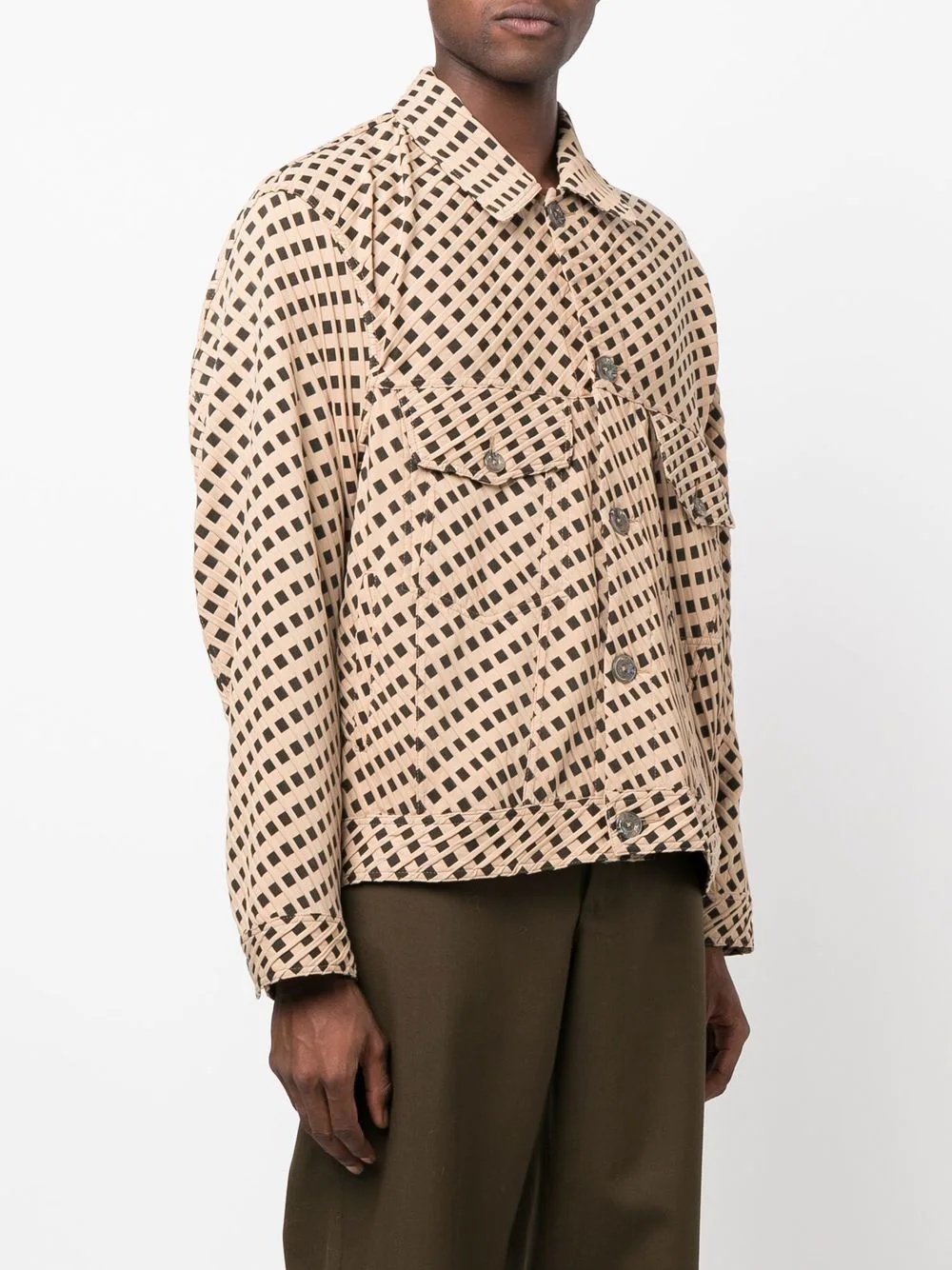 geometric-print shirt-jacket - 3
