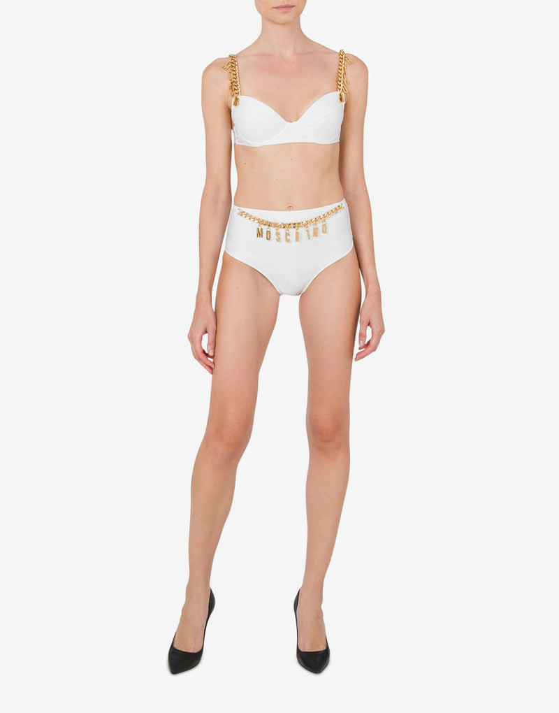 Moschino LETTERING CHARM BIKINI TOP outlook