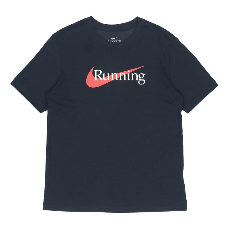 Nike Running Logo Printing Sports Short Sleeve Black CW0946-010 - 1