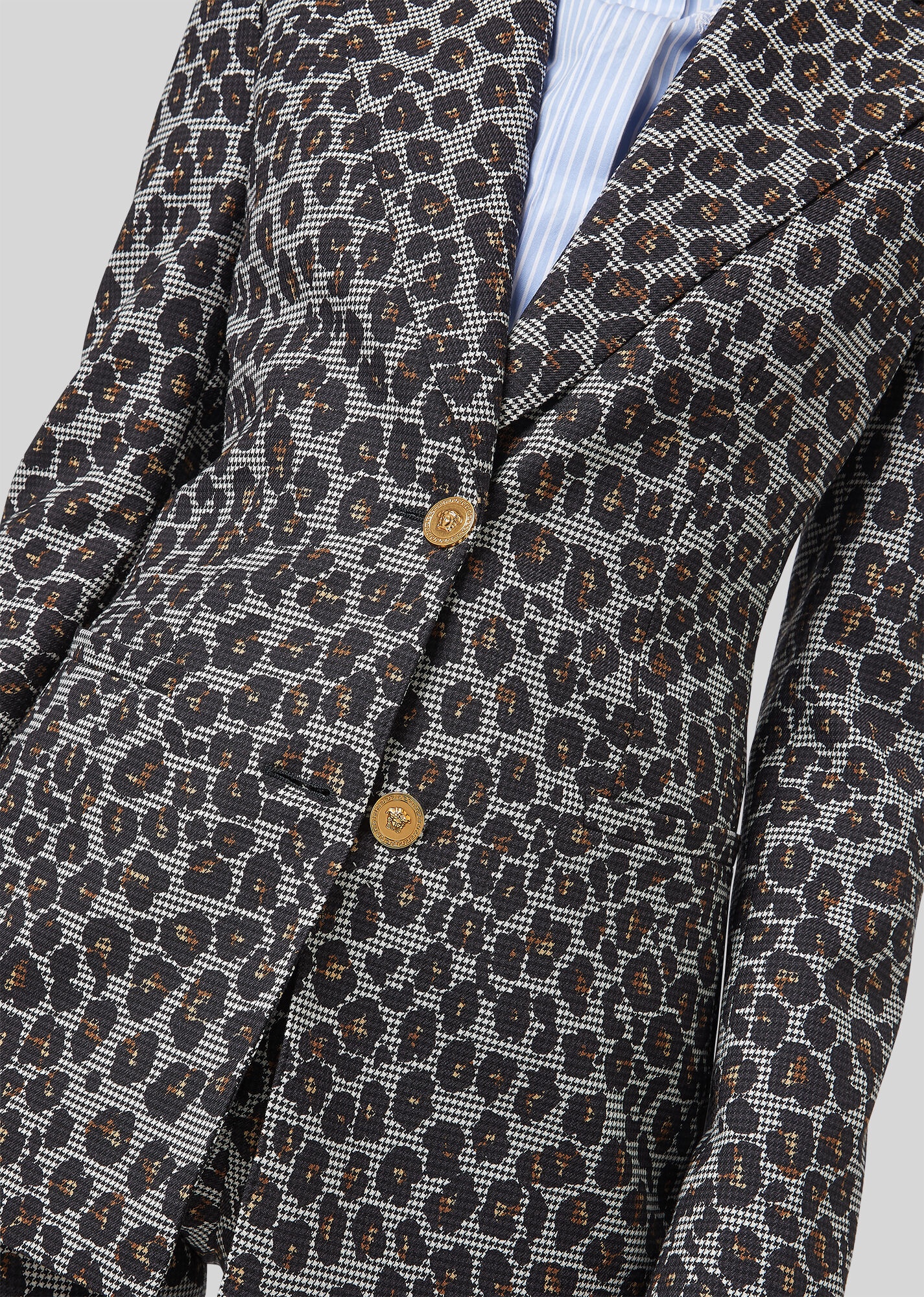 Animalier Houndstooth Wool Blazer - 5