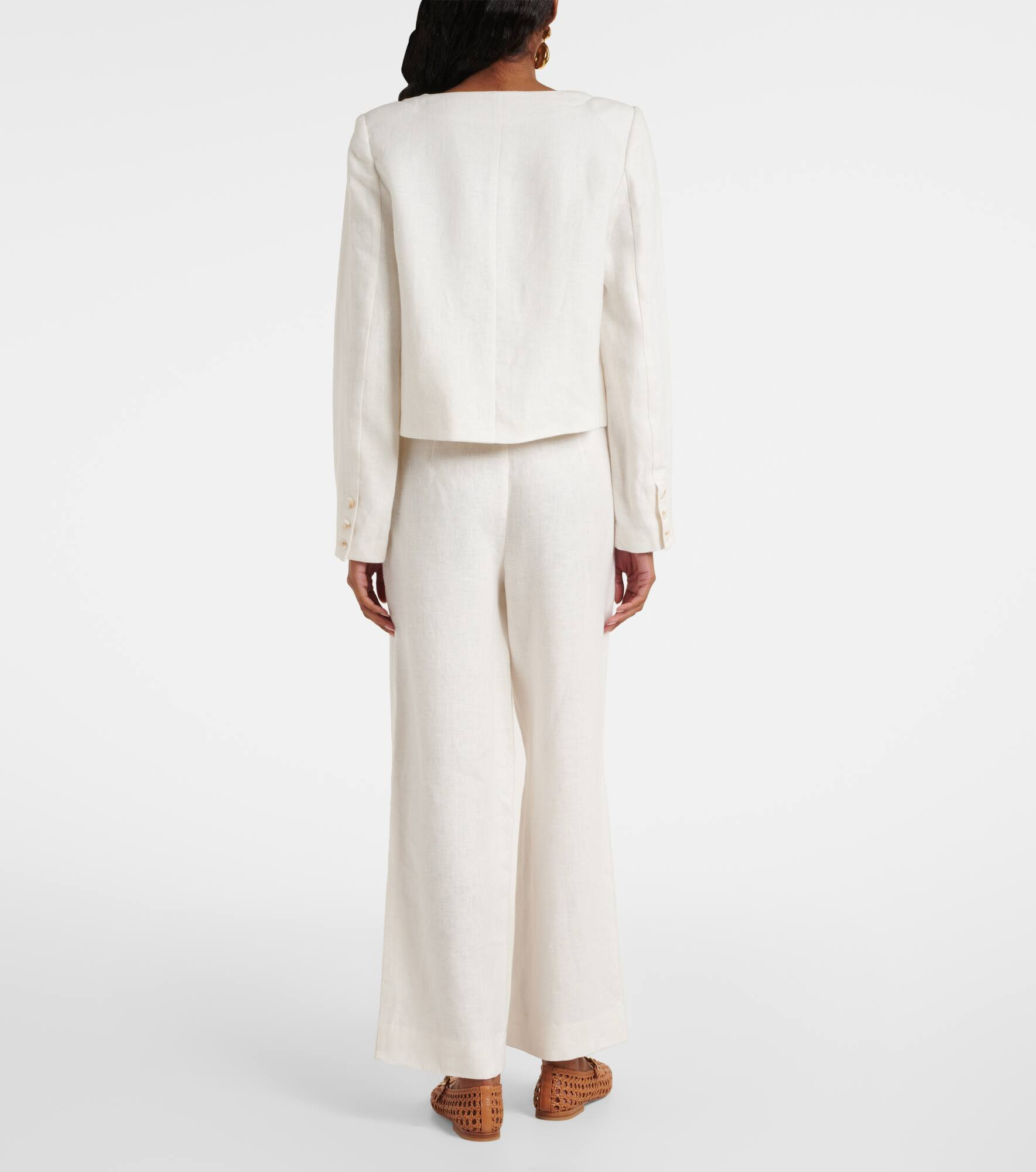Emma cropped linen jacket - 3