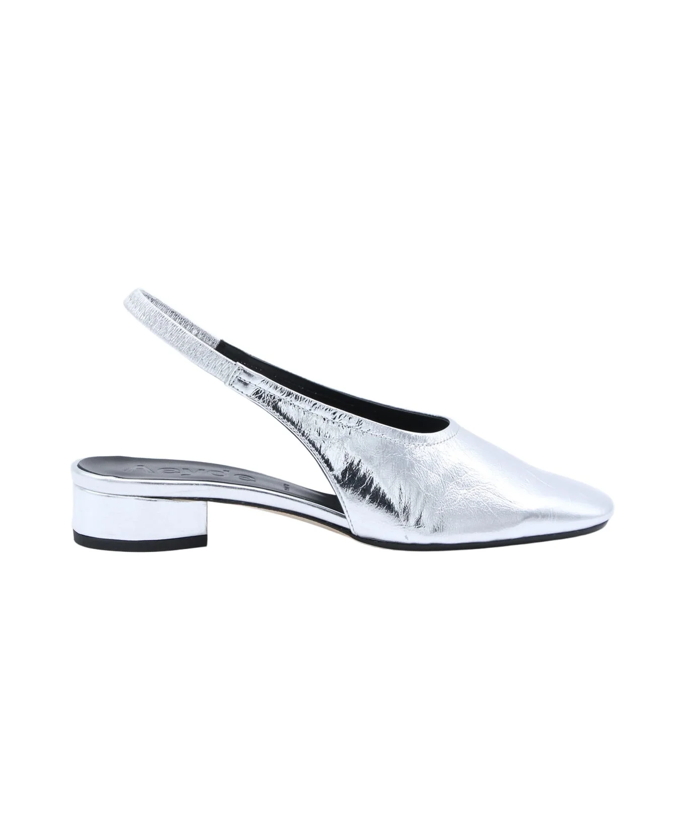 Silver Leather Pumps - 1