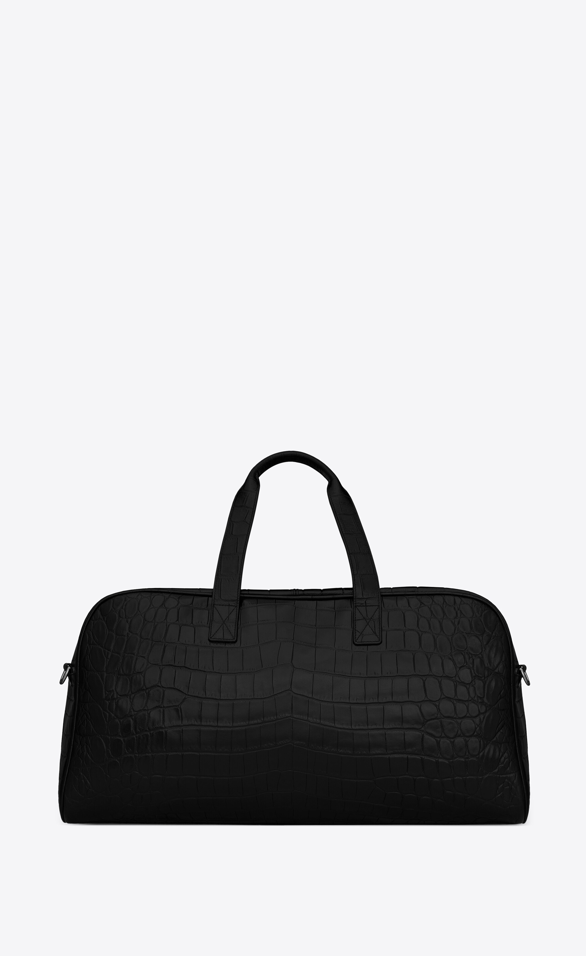 camp duffle bag in crocodile-embossed leather and cotton - 2