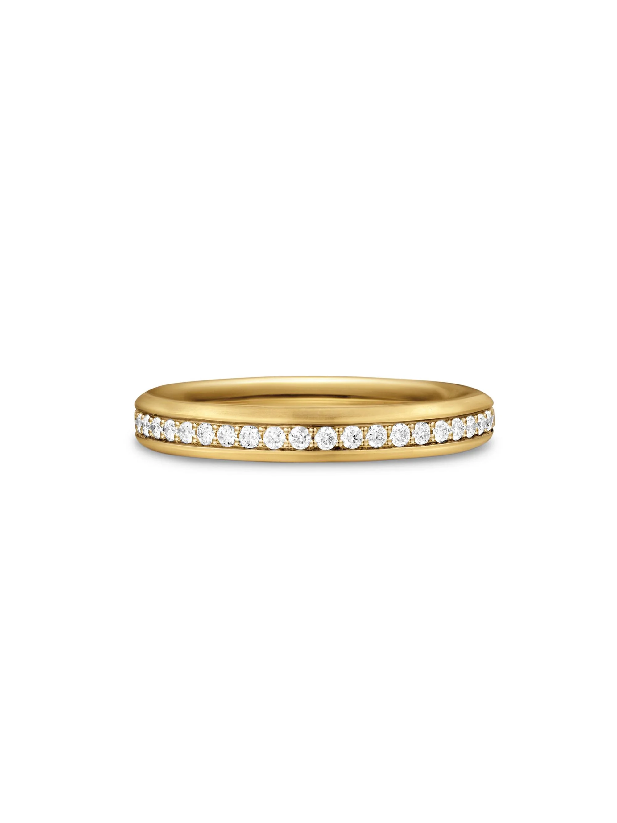 Men's Beveled Band Ring in 18K Yellow Gold - Diamond - 1