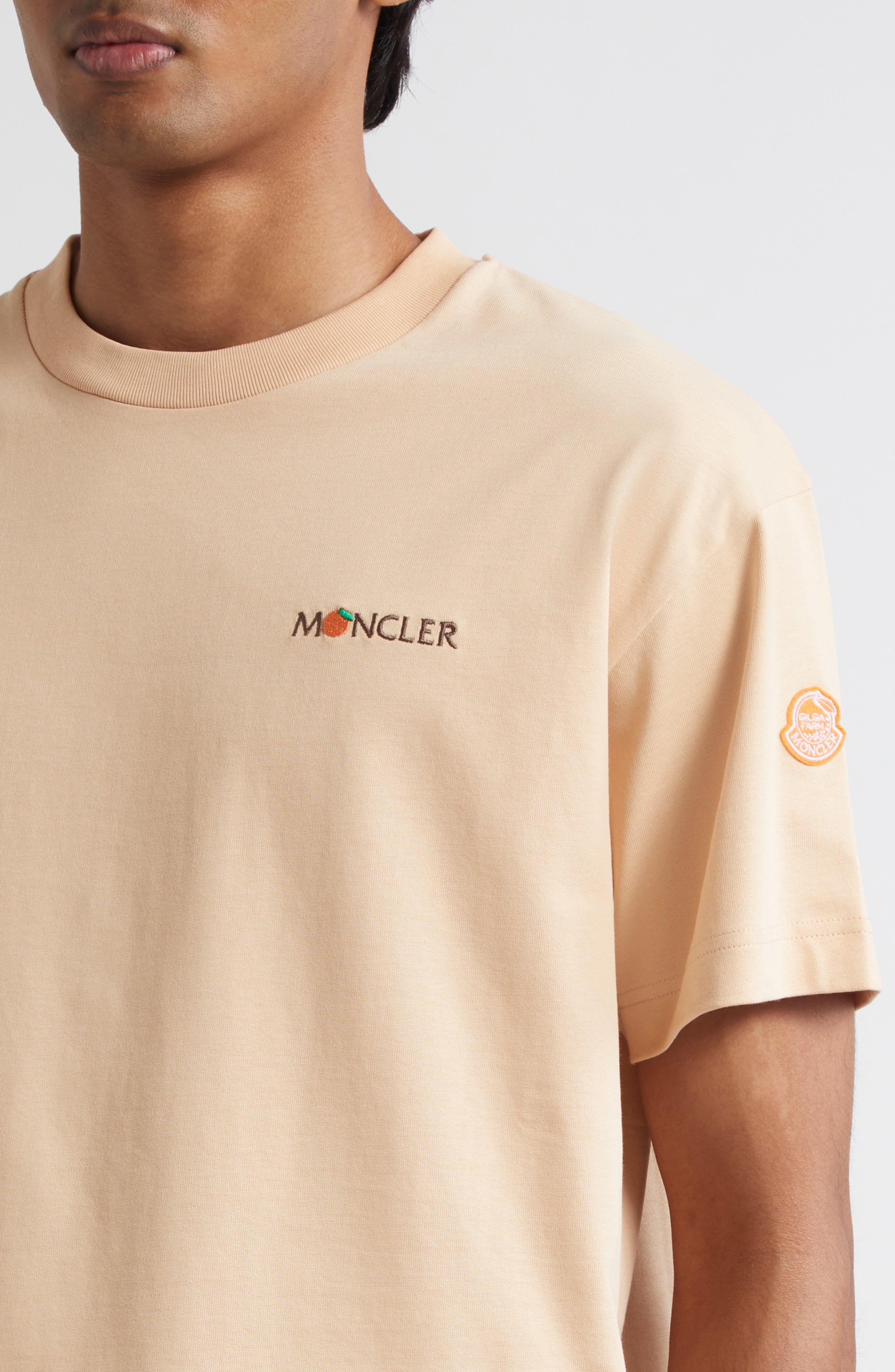 Moncler x Gilga Farm by Donald Glover Logo Patch T-Shirt in Peach at Nordstrom - 4