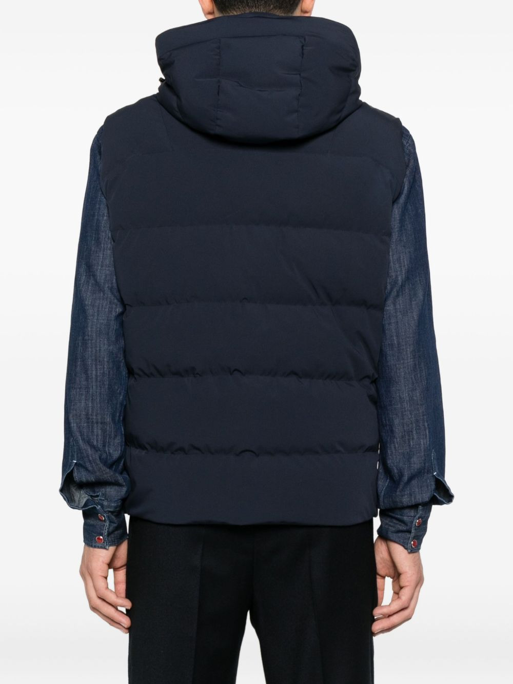hooded quilted vest - 4