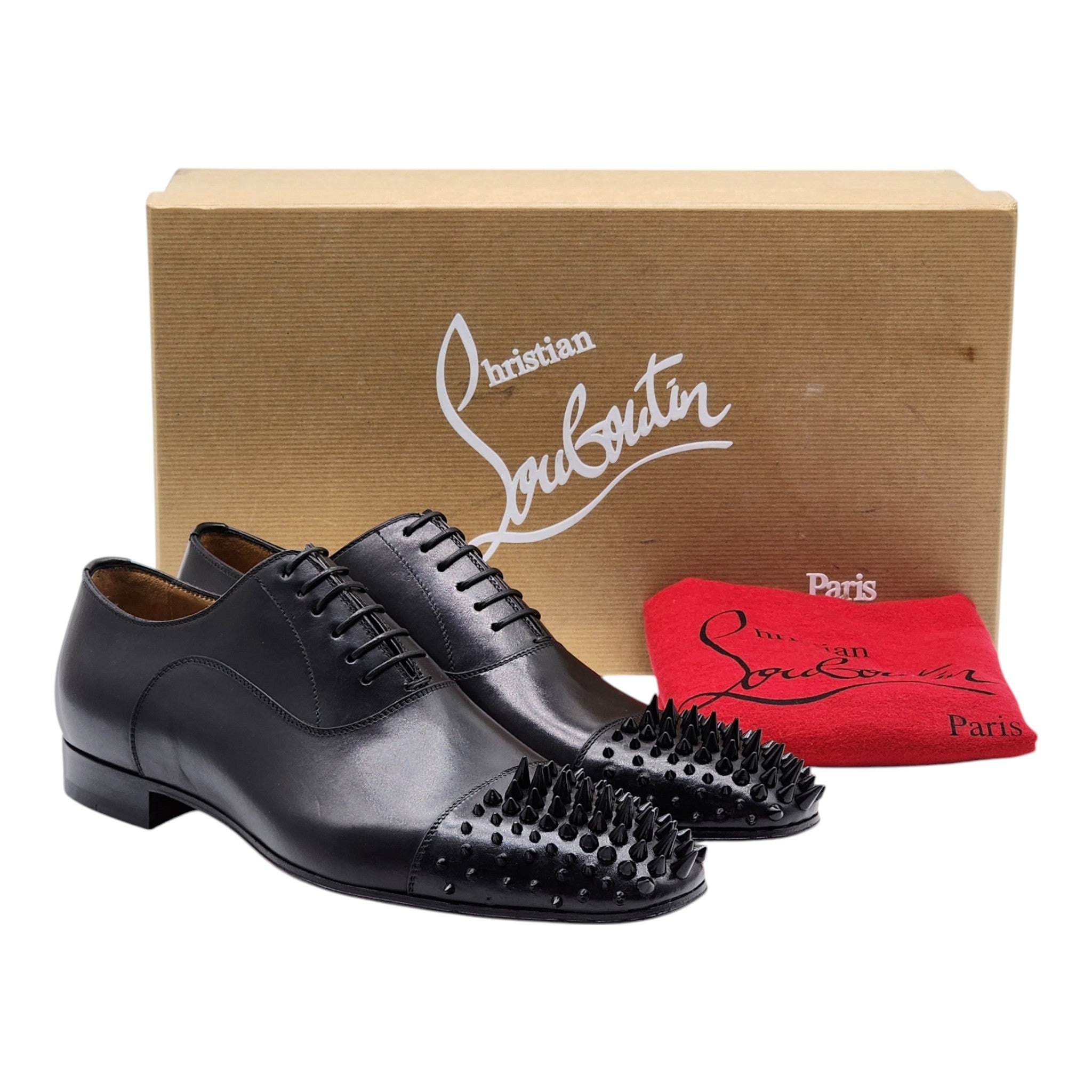 Christian Louboutin Gregossic Oxford Shoes - Leather - Black - EU 40 / US 7 - 10