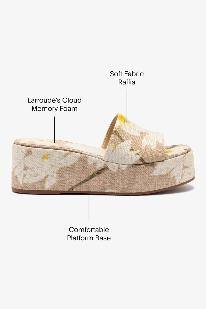 Alex Flatform Mule In Beige Printed Raffia 5