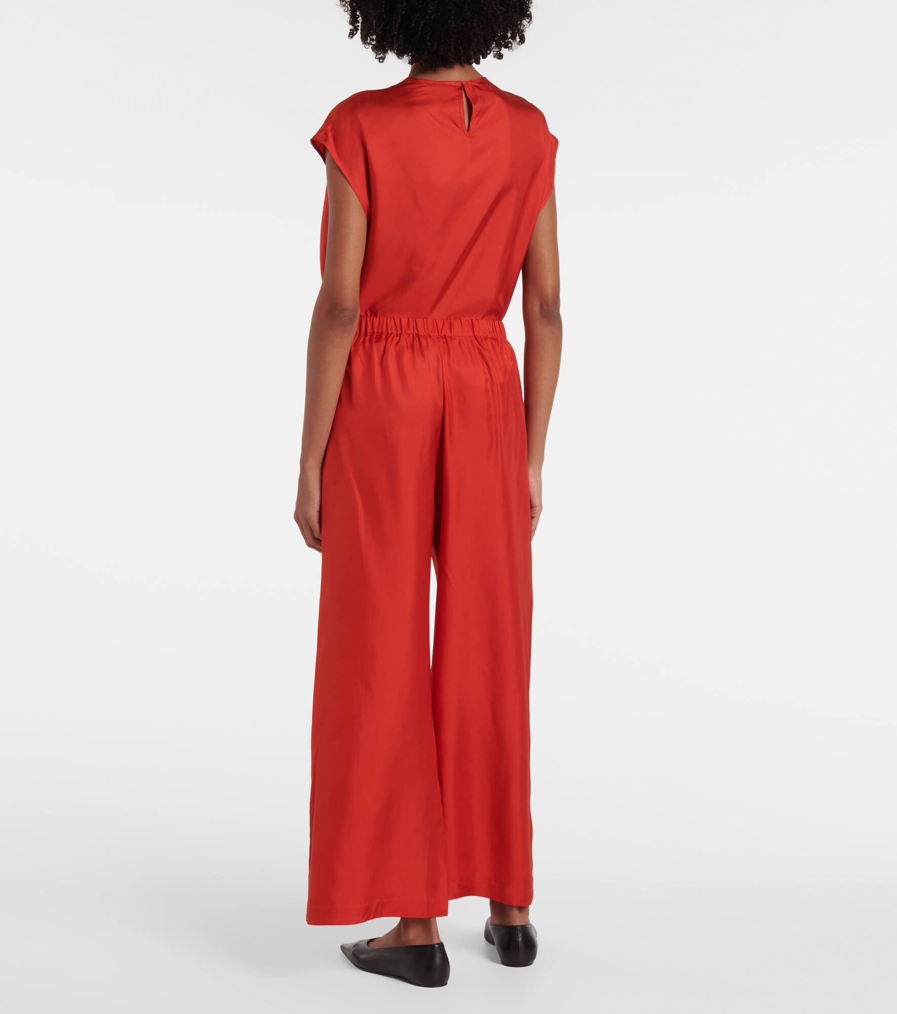 Isola silk twill wide-leg pants - 3