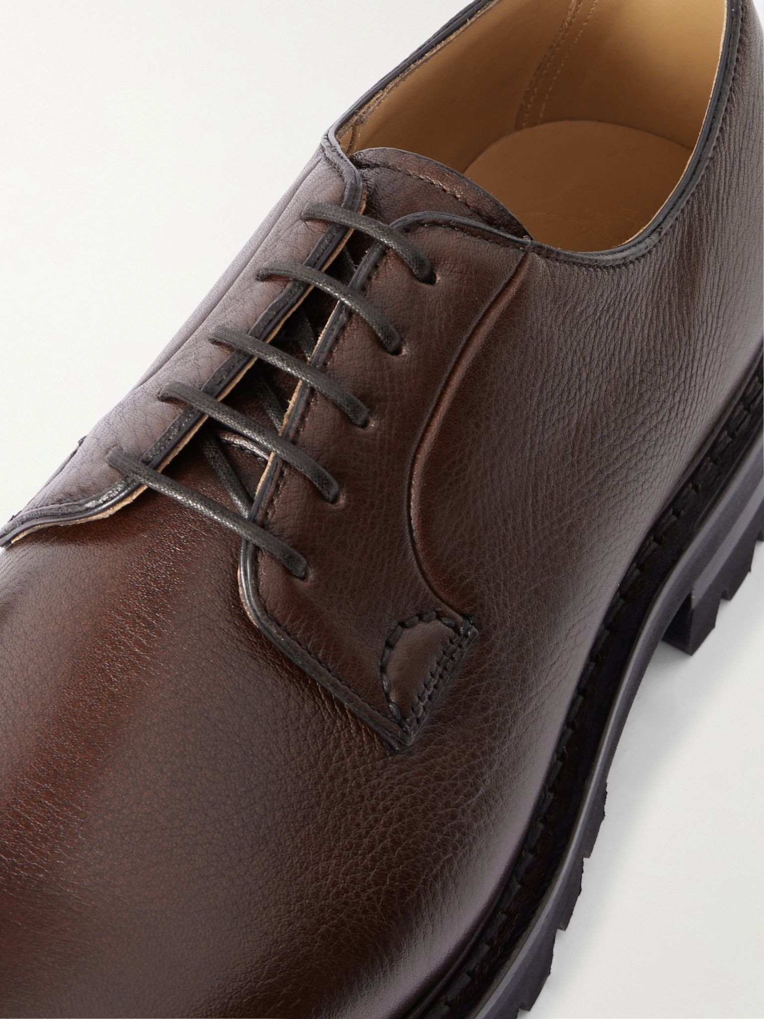 Shannon Full-Grain Leather Derby Shoes Brown - 6