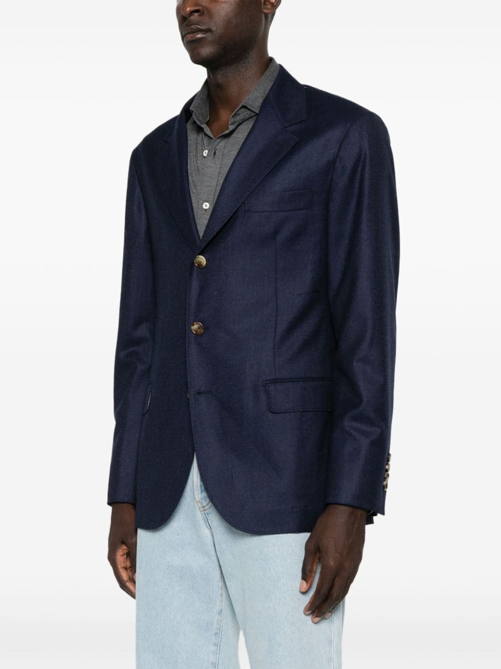 single-breasted wool blazer - 3