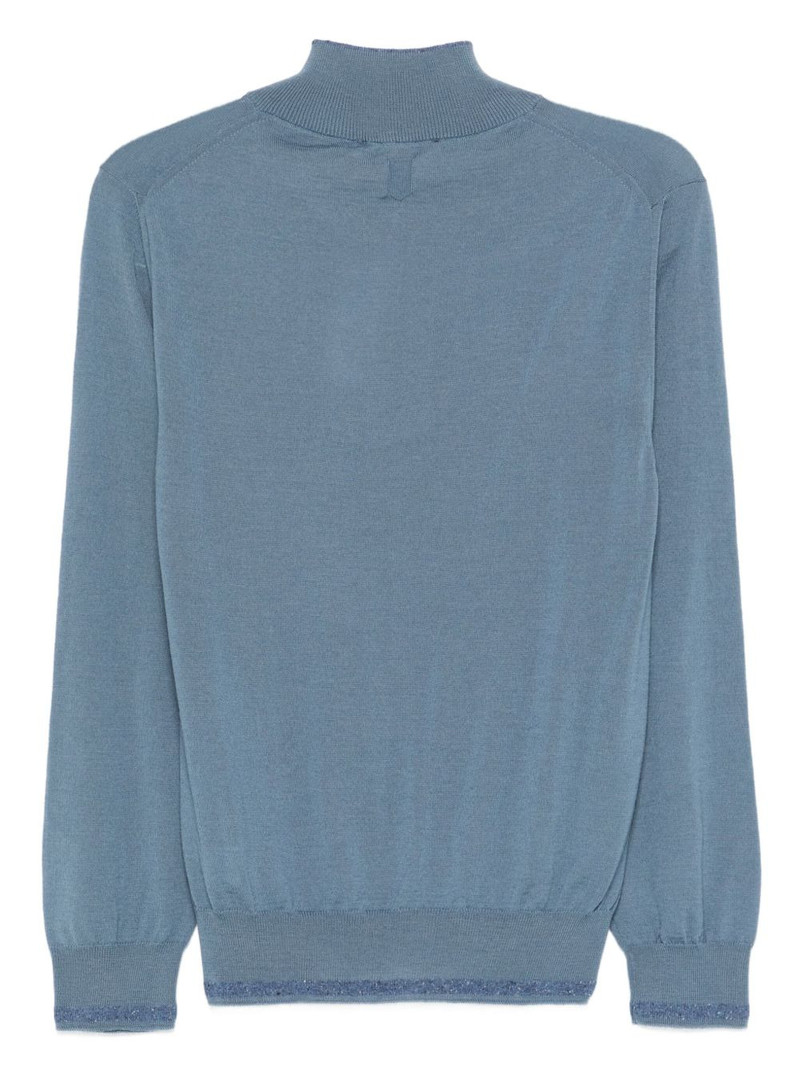 Canali high-neck half-placket sweater outlook