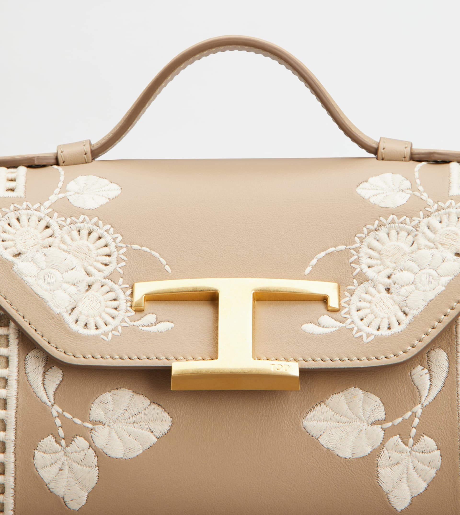 T TIMELESS CROSSBODY BAG IN LEATHER MICRO - BEIGE - 7