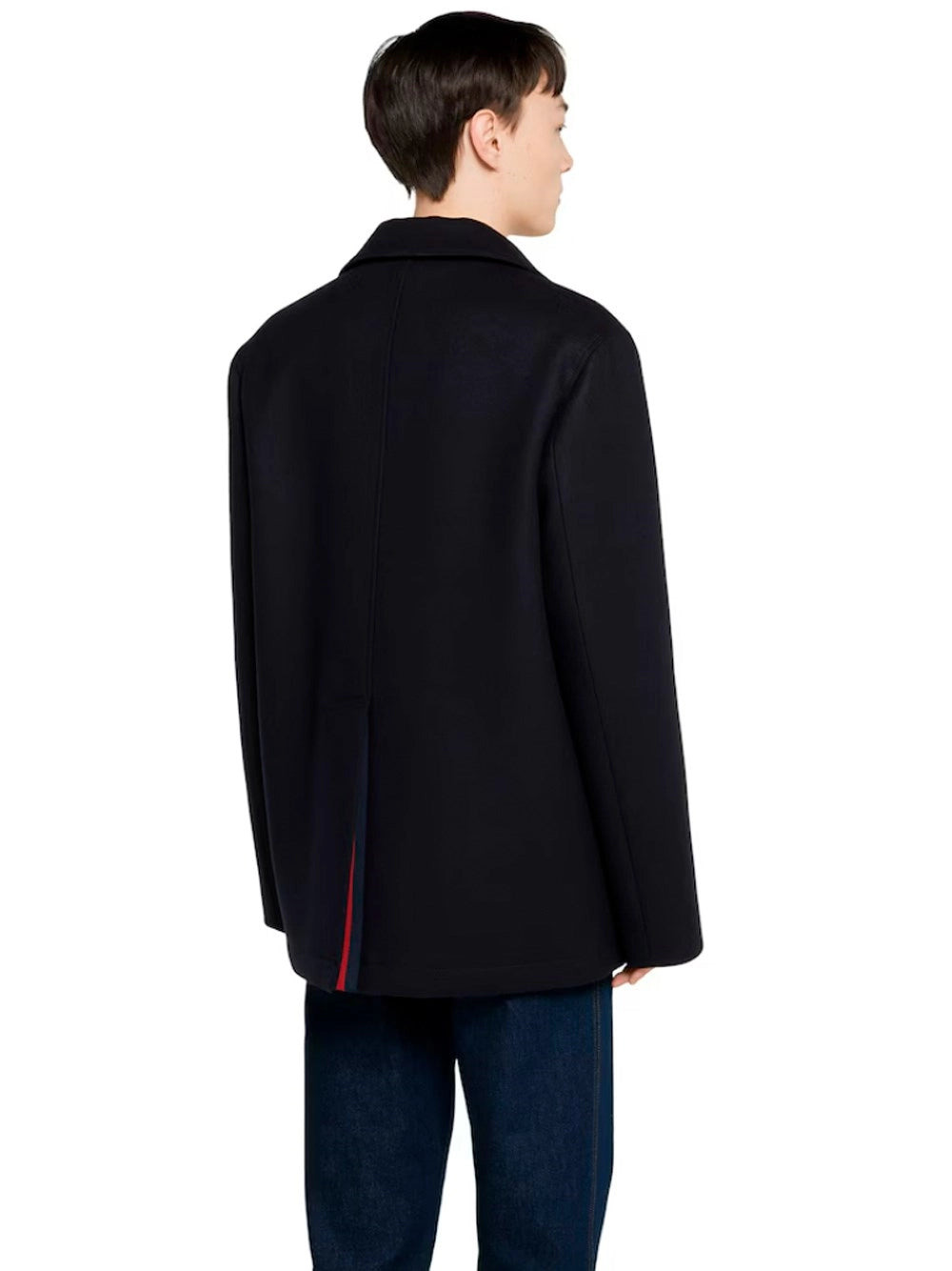 Gucci Men Wool And Leather Peacoat - 4