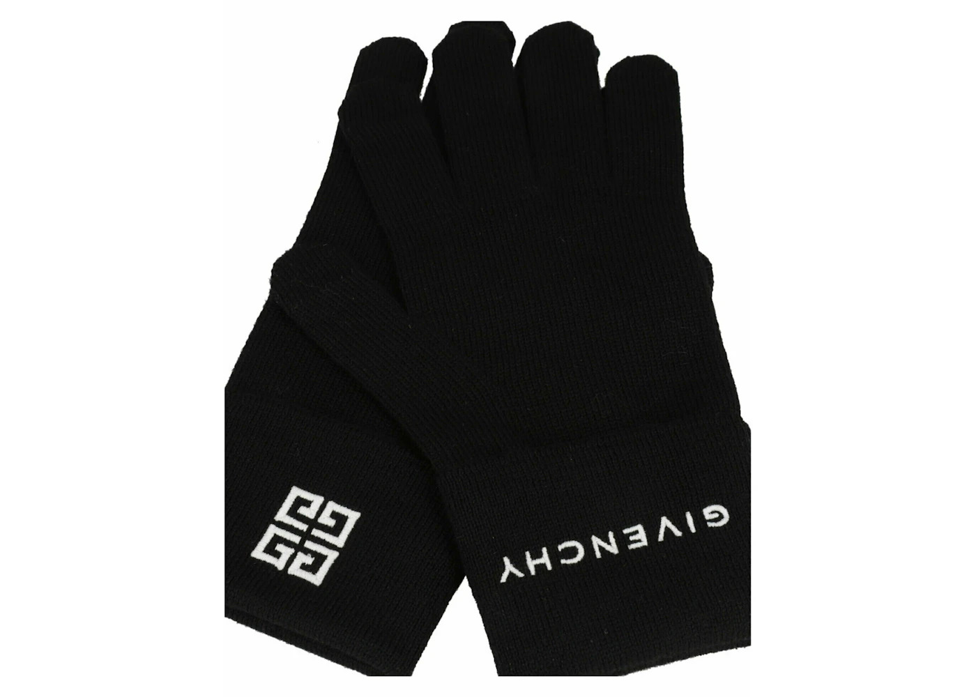 Givenchy Embroidered Logo Gloves Black/White - 6