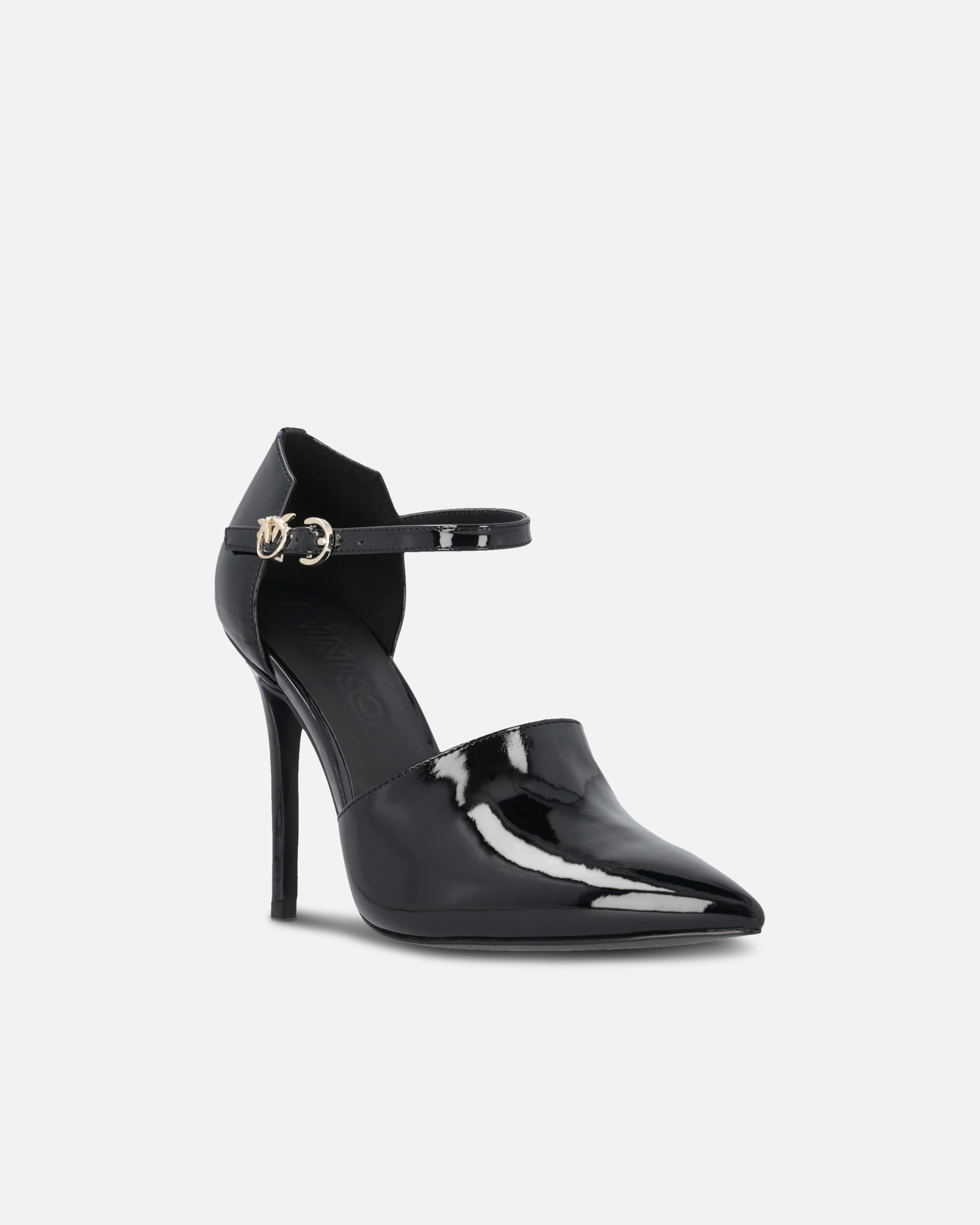 SHINY SHOES WITH HEEL AND FRONT STRAP - 2