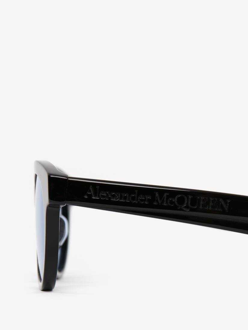 McQueen Angled Pantos Sunglasses in Black - 4