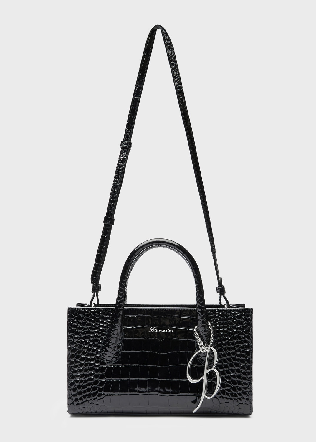 HANDBAG IN CROCODILE-EFFECT PRINT LEATHER - 1