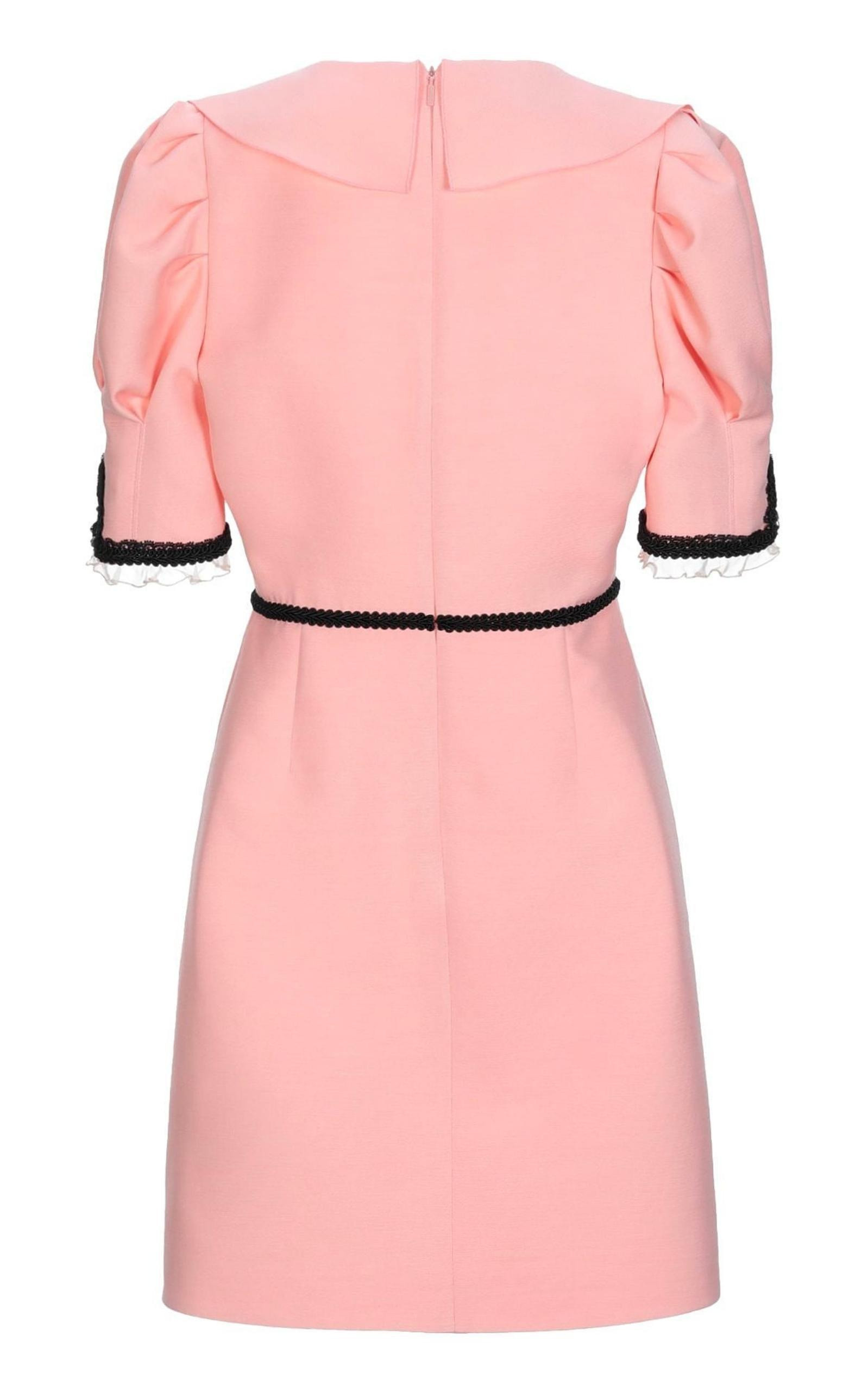 Pink Crepe Silk Wool Cocktail Dress - 7