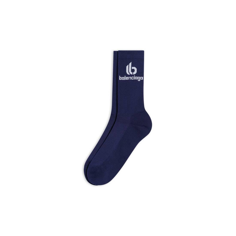 BALENCIAGA Men's Double B Socks  in Blue outlook