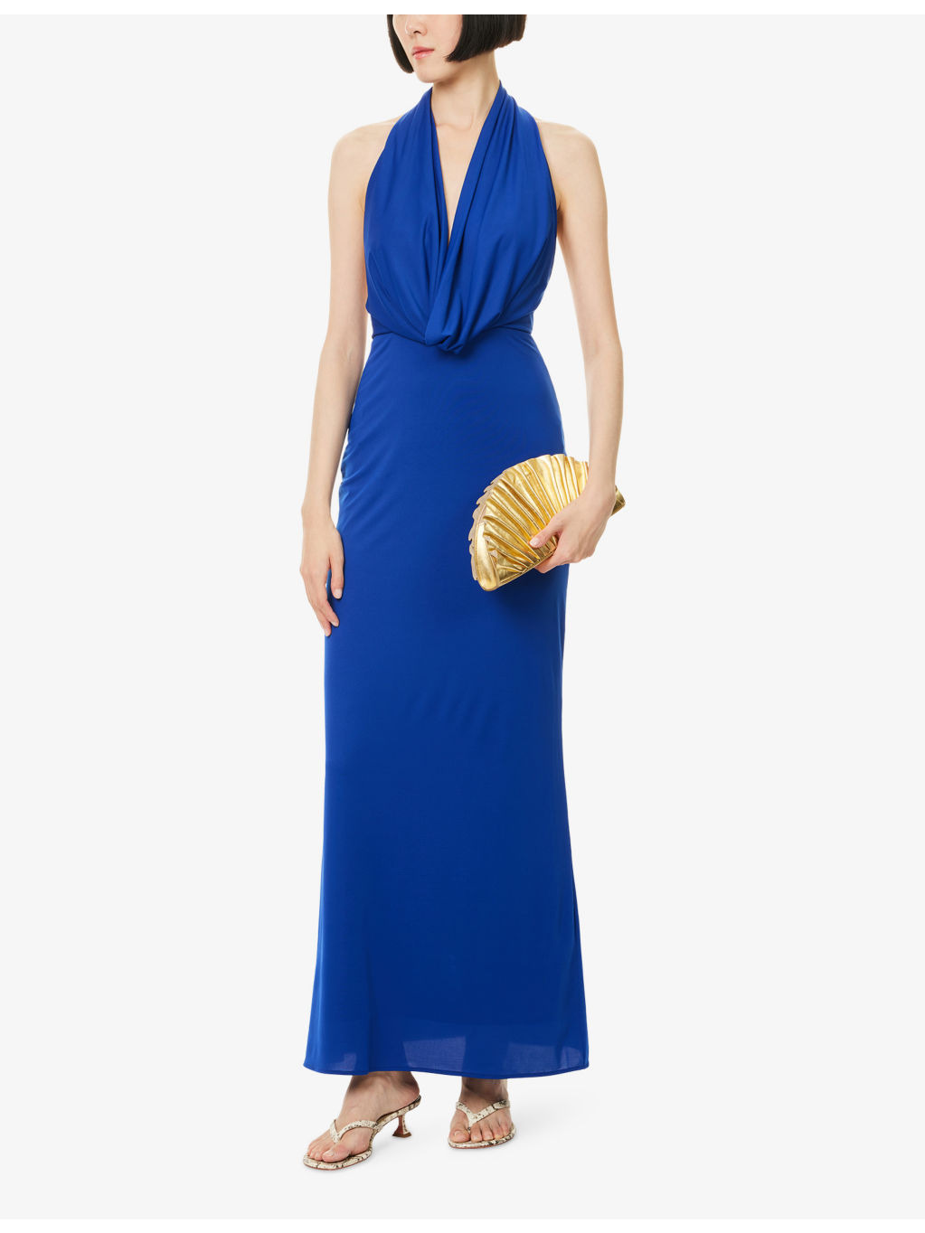 Nessie Cowl-Neck Stretch-Woven Maxi Dress - 2