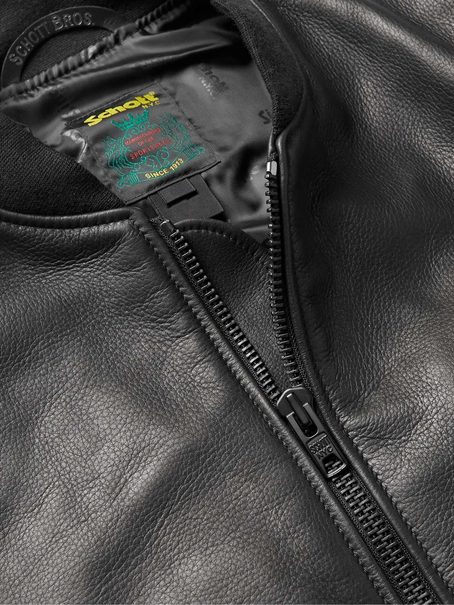 MA-1 Pebble-Grain Leather Bomber Jacket - 5