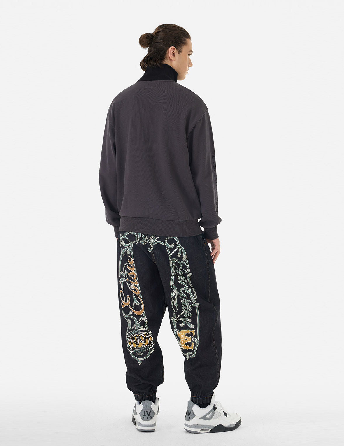 LOGO EMBROIDERY RELAX FIT HALF-ZIP SWEATSHIRT - 4