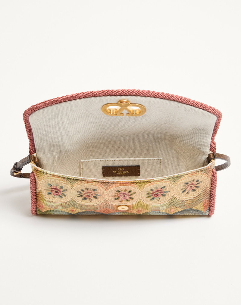 Valentino VALENTINO GARAVANI DEVAIN SMALL SHOULDER BAG IN JACQUARD APRES L'HIVER FABRIC outlook