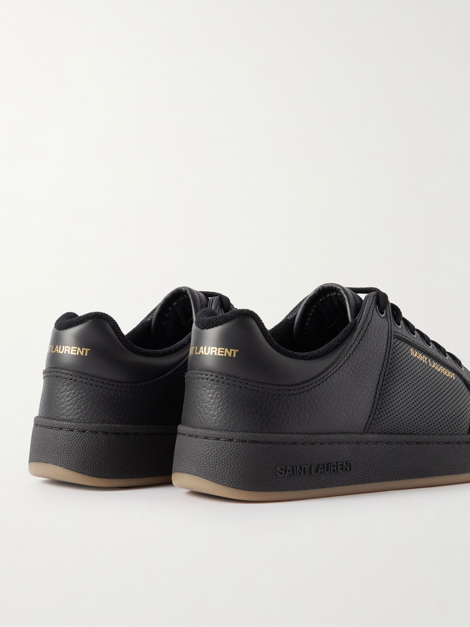 SL/61 Perforated Leather Sneakers Black - 5