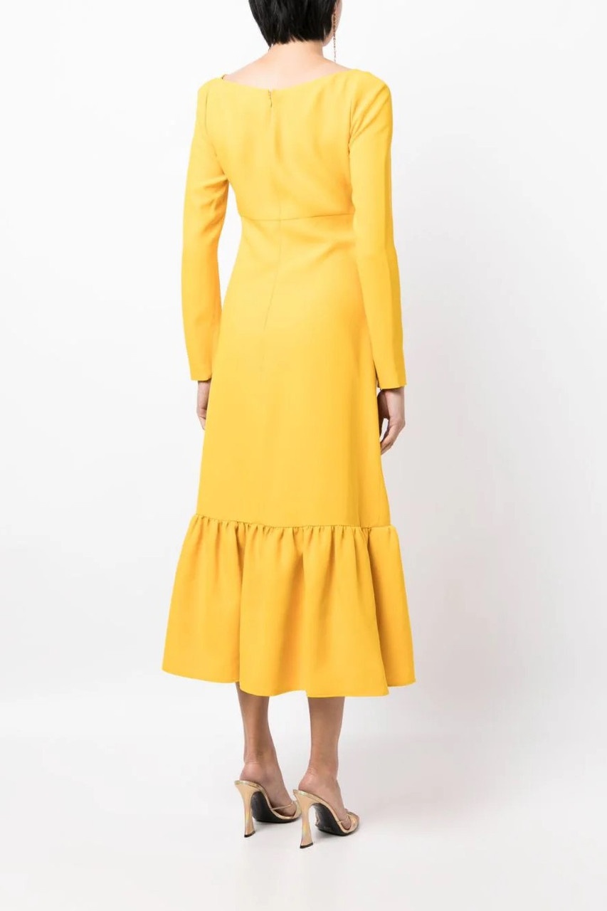 Long Sleeve Ruffle Hem Dress - 6